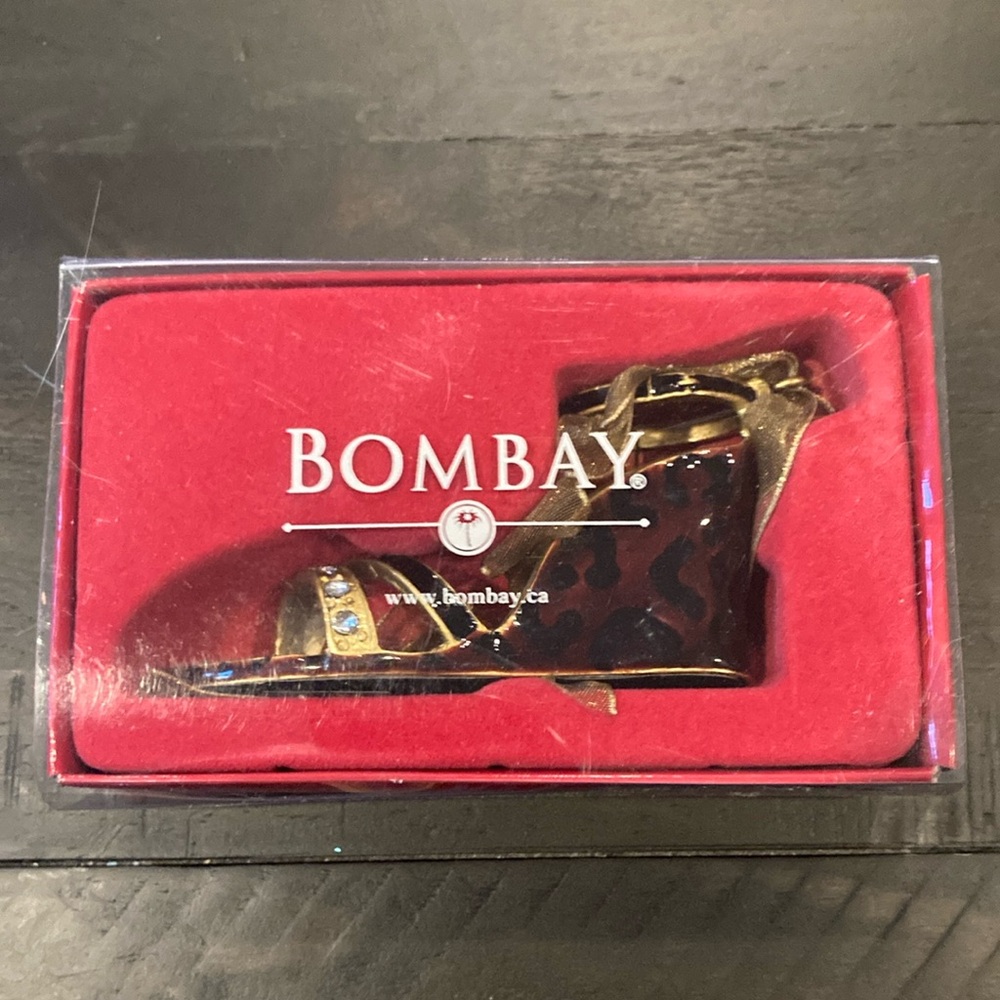Shoe Christmas Ornament by Bombay - Cecily Leopard Wedge